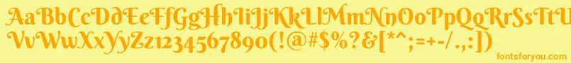 BerkshireswashRegular Font – Orange Fonts on Yellow Background