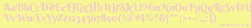 BerkshireswashRegular Font – Pink Fonts on Yellow Background