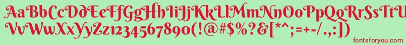 BerkshireswashRegular Font – Red Fonts on Green Background