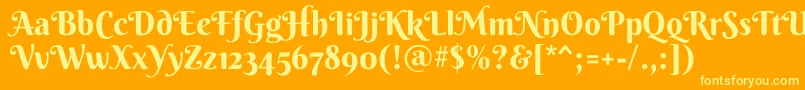 BerkshireswashRegular Font – Yellow Fonts on Orange Background