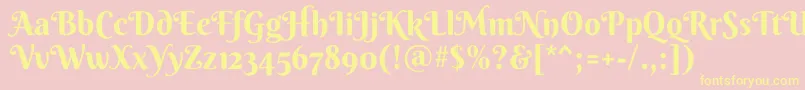 BerkshireswashRegular Font – Yellow Fonts on Pink Background