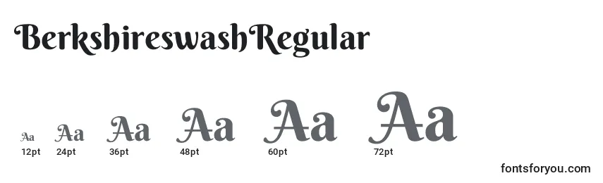 Размеры шрифта BerkshireswashRegular