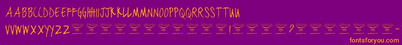 BlackjacketboysThin-Schriftart – Orangefarbene Schriften auf violettem Hintergrund