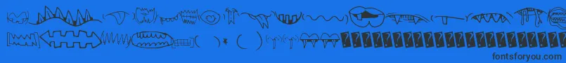 Czcionka Creaturebuildermouths – czarne czcionki na niebieskim tle