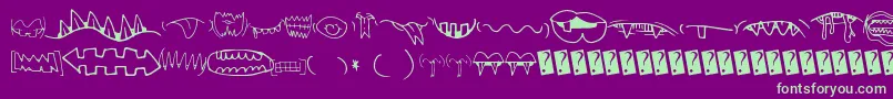 Creaturebuildermouths Font – Green Fonts on Purple Background