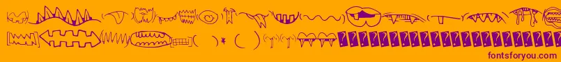 Creaturebuildermouths Font – Purple Fonts on Orange Background