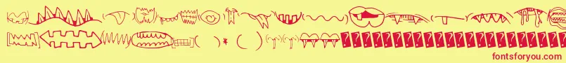 Creaturebuildermouths Font – Red Fonts on Yellow Background