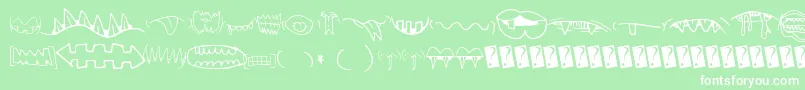 Creaturebuildermouths Font – White Fonts on Green Background