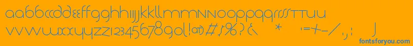 Tschichlight Font – Blue Fonts on Orange Background