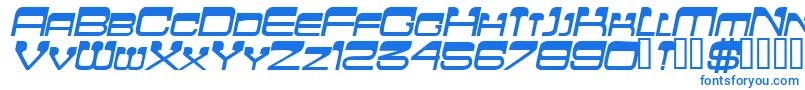 Шрифт FlattopscapssskBolditalic – синие шрифты на белом фоне