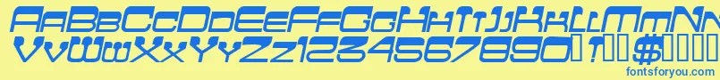 FlattopscapssskBolditalic Font – Blue Fonts on Yellow Background