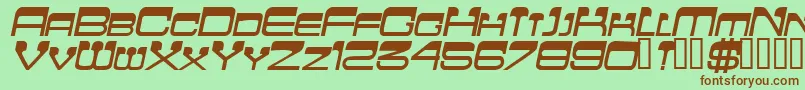 Шрифт FlattopscapssskBolditalic – коричневые шрифты на зелёном фоне
