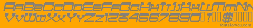 FlattopscapssskBolditalic-fontti – harmaat kirjasimet oranssilla taustalla
