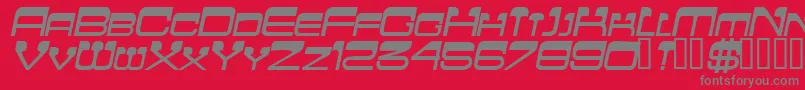 FlattopscapssskBolditalic Font – Gray Fonts on Red Background