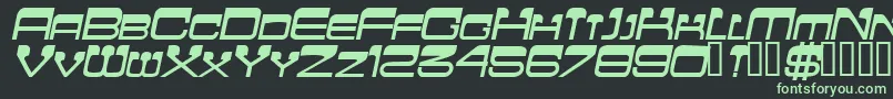 フォントFlattopscapssskBolditalic – 黒い背景に緑の文字