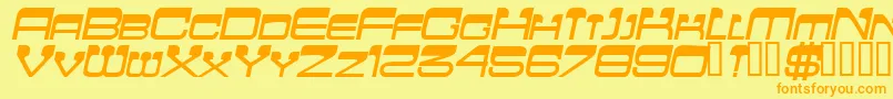 FlattopscapssskBolditalic Font – Orange Fonts on Yellow Background