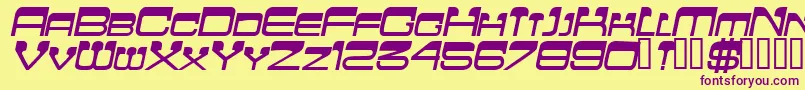 FlattopscapssskBolditalic Font – Purple Fonts on Yellow Background