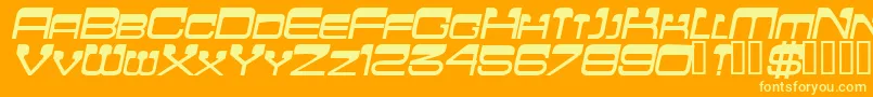 FlattopscapssskBolditalic Font – Yellow Fonts on Orange Background