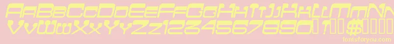 Шрифт FlattopscapssskBolditalic – жёлтые шрифты на розовом фоне