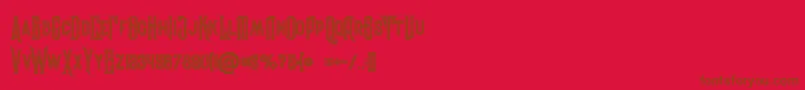 Evolveinline Font – Brown Fonts on Red Background