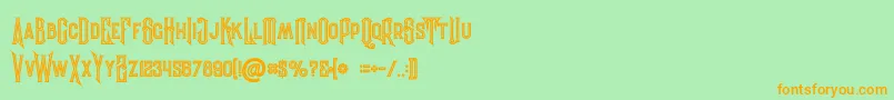 Evolveinline Font – Orange Fonts on Green Background