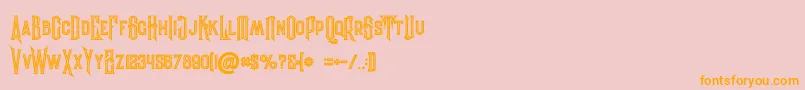 Evolveinline Font – Orange Fonts on Pink Background