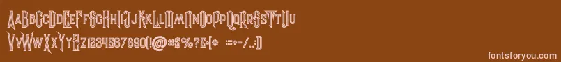 Evolveinline Font – Pink Fonts on Brown Background