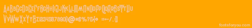 Evolveinline-Schriftart – Rosa Schriften auf orangefarbenem Hintergrund