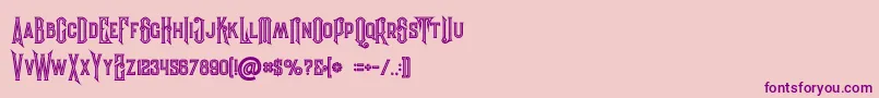 Evolveinline Font – Purple Fonts on Pink Background