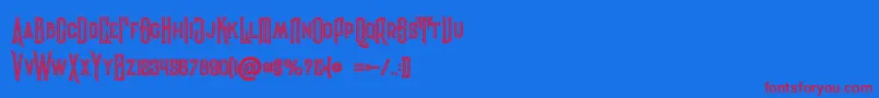 Evolveinline Font – Red Fonts on Blue Background