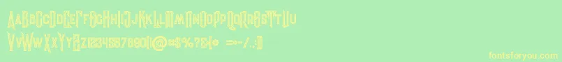 Evolveinline Font – Yellow Fonts on Green Background
