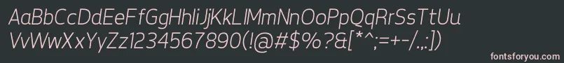 TepenoSansLightItalic Font – Pink Fonts on Black Background