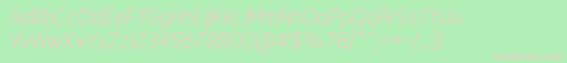 TepenoSansLightItalic Font – Pink Fonts on Green Background