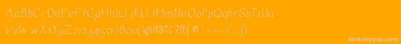 Inkcalig Font – Pink Fonts on Orange Background