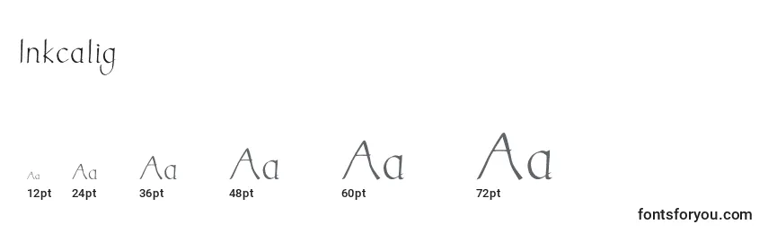 Размеры шрифта Inkcalig