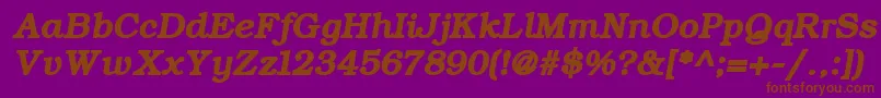 ErBukinist866BoldItalic Font – Brown Fonts on Purple Background