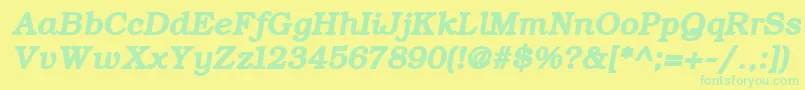 Шрифт ErBukinist866BoldItalic – зелёные шрифты на жёлтом фоне