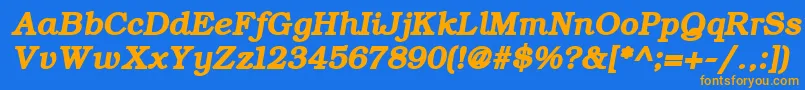 ErBukinist866BoldItalic Font – Orange Fonts on Blue Background