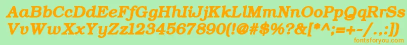 ErBukinist866BoldItalic Font – Orange Fonts on Green Background