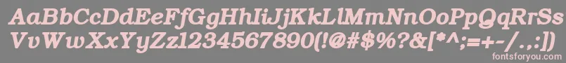 フォントErBukinist866BoldItalic – 灰色の背景にピンクのフォント