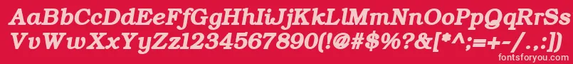 ErBukinist866BoldItalic Font – Pink Fonts on Red Background