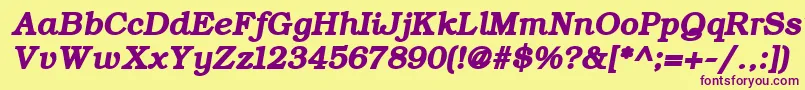 Шрифт ErBukinist866BoldItalic – фиолетовые шрифты на жёлтом фоне