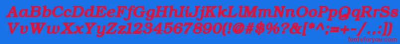 Шрифт ErBukinist866BoldItalic – красные шрифты на синем фоне