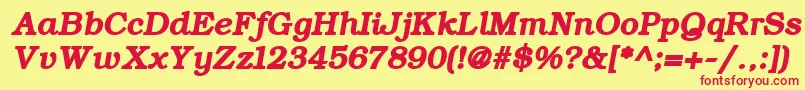 ErBukinist866BoldItalic Font – Red Fonts on Yellow Background