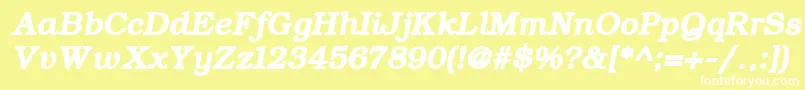 ErBukinist866BoldItalic Font – White Fonts on Yellow Background