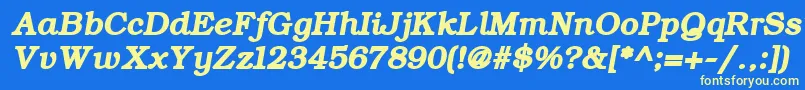 ErBukinist866BoldItalic Font – Yellow Fonts on Blue Background