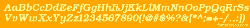 ErBukinist866BoldItalic Font – Yellow Fonts on Orange Background
