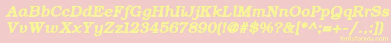 ErBukinist866BoldItalic Font – Yellow Fonts on Pink Background