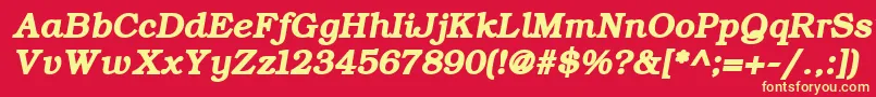 Шрифт ErBukinist866BoldItalic – жёлтые шрифты на красном фоне