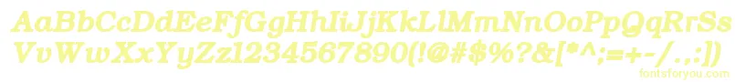 フォントErBukinist866BoldItalic – 白い背景に黄色の文字